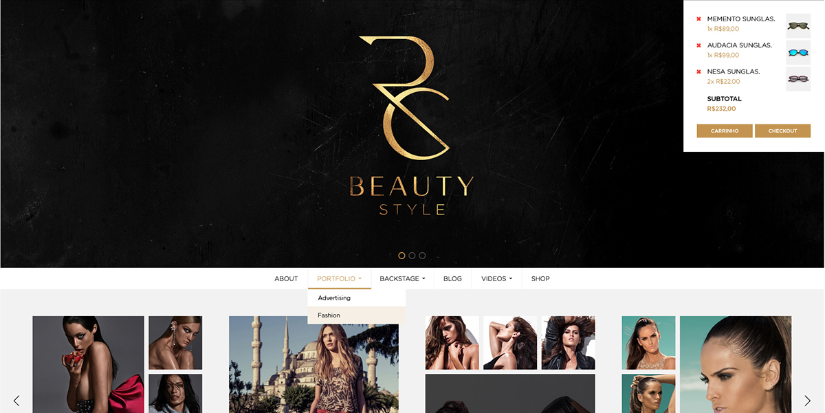 RC Bealty Style: WordPress + E-Commerce Conceito